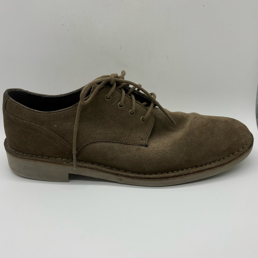John Varvatos Star USA Sid Eva Suede Derby Taupe Brown Oxford Men Size 9 M